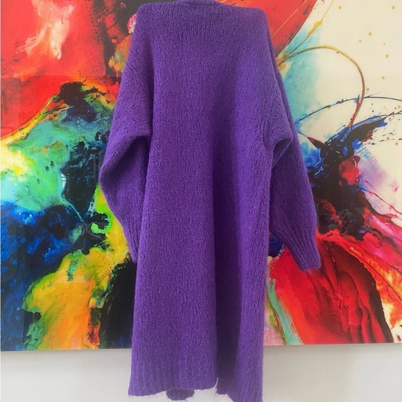 Rugapiana purple Italian wool long cardigan sweater - Picture 2 of 4